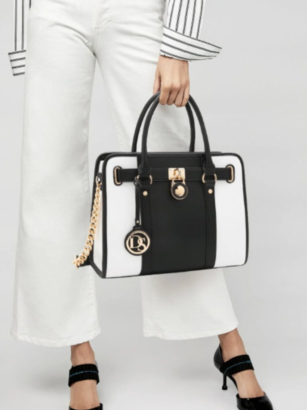 Dasein Women Handbags Purses Two Tone Satchel Bags Top Handle Shoulder Bags Work